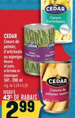 Marché Adonis CEDAR Coeurs de palmier, d'artichauts ou asperges | Hearts of palm, artichoke or asparagus offer