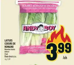 Marché Adonis ANDY BOY LAITUES COEURS DE ROMAINE | ANDY BOY ROMAINE HEARTS LETTUCE offer