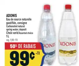 Marché Adonis ADONIS Eau de source naturelle gazéifiée, consigne | Carbonated natural spring water, deposit offer