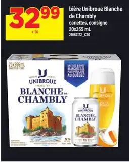Maxi BIÈRE UNIBROUE BLANCHE DE CHAMBLY, 20x355 ML offer