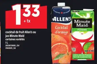 Maxi COCKTAIL DE FRUIT ALLEN'S OU JUS MINUTE MAID, 1 L offer