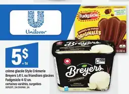 Maxi CRÈME GLACÉE STYLE CRÈMERIE BREYERS, 1,41 L OU FRIANDISES GLACÉES FUDGESICLE, 4-12 UN offer
