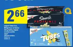 Maxi YOGOURT TUBES, 8 UN., MINIGO, 6 UN. OU SOURCE, 630 G/4X100 G YOPLAIT | YOGURT offer