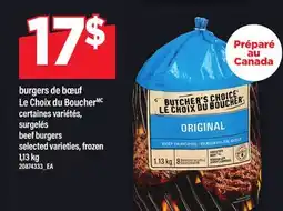 Maxi BURGERS DE BŒUF LE CHOIX DU BOUCHER | BEEF BURGERS, 1,13 KG offer