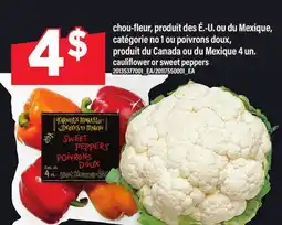 Maxi CHOU-FLEUR OU POIVRONS DOUX | CAULIFLOWER OR SWEET PEPPERS, 4 UN offer