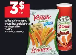 Maxi PAILLES AUX LÉGUMES OU CROUSTILLES SENSIBLE PORTIONS, 120-142 G offer