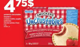 Maxi SANDWICHS UNCRUSTABLES SMUCKER'S | SANDWICHES 4 UN offer