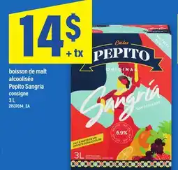 Maxi BOISSON DE MALT ALCOOLISÉE PEPITO SANGRIA, 3 L offer