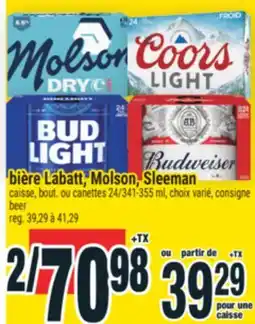 Super C bière Labatt, Molson, Sleeman | beer offer