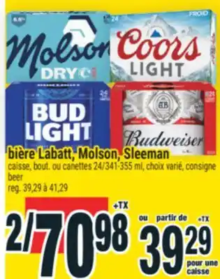 Super C bière Labatt, Molson, Sleeman | beer offer
