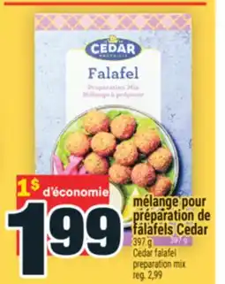 Super C mélange pour préparation de falafels Cedar | Cedar falafel preparation mix offer