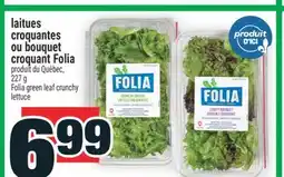 Super C laitues croquantes ou bouquet croquant Folia | Folia green leaf crunchy lettuce offer