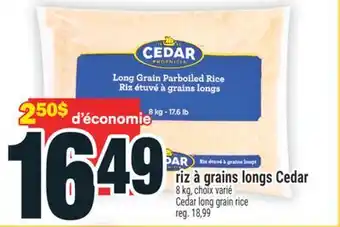 Super C riz à grains longs Cedar | Cedar long grain rice offer