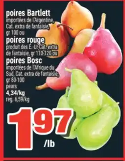 Super C poires Bartlett, poires rouge, poires Bosc | pears offer