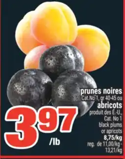 Super C prunes noires, abricots | plums or apricots offer