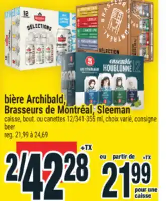 Super C bière Archibald, Brasseurs de Montréal, Sleeman | beer offer