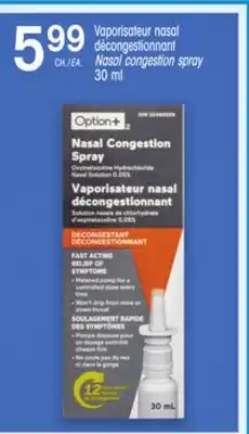Uniprix Option+ Vaporisateur nasal décongestionnant/Nasal congestion spray offer