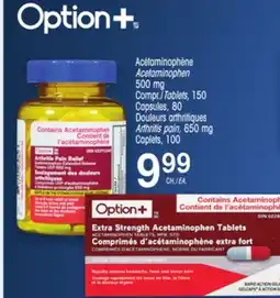 Uniprix Option+ Acétaminophène / Acetaminophen,Douleurs arthritiques /Arthritis pain offer