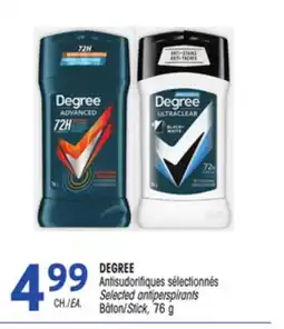 Uniprix DEGREE Antisudorifiques sélectionnés/Selected antiperspirants, Bâton/Stick offer