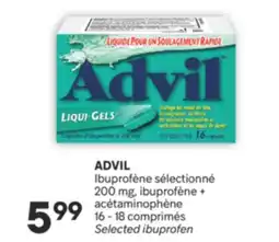 Brunet ADVIL Ibuprofène sélectionné 200 mg, ibuprofène + acétaminophène offer