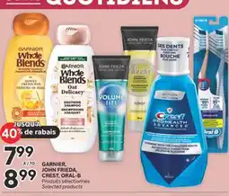 Brunet GARNIER, JOHN FRIEDA, CREST, ORAL-B Produits sélectionnés offer