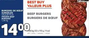 Marché Bonichoix VALEUR PLUS FROZEN BEEF BURGERS offer