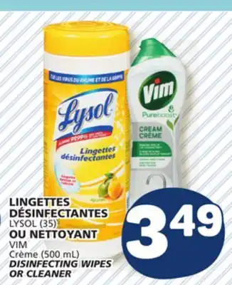 Marché Bonichoix Lysol or Vim DISINFECTING WIPES OR CLEANER offer