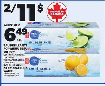 Provigo MENU BLEU EAU PÉTILLANTE OU PC, 12X355 ML offer