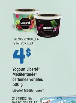 Provigo YOGOURT LIBERTÉ MÉDITERRANÉE 500 G offer