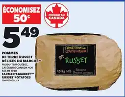Provigo POMMES DE TERRE RUSSET DÉLICES DU MARCHÉ, SAC DE 10 LB offer