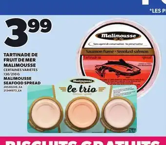 Provigo TARTINADE DE FRUIT DE MER MALIMOUSSE, 130/210 G offer