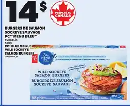 Provigo BURGERS DE SAUMON SOCKEYE SAUVAGE PC MENU BLEU 568 G offer