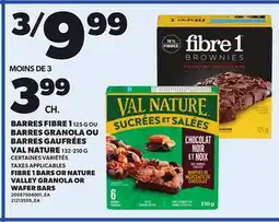 Provigo BARRES FIBRE 1 125 G OU BARRES GRANOLA OU BARRES GAUFRÉES VAL NATURE, 132-210 G offer