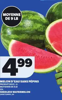 Provigo MELON D'EAU SANS PÉPINS MOYENNE DE 9 LB offer