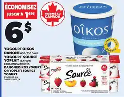 Provigo YOGOURT OIKOS DANONE 650/750 G OU YOGOURT SOURCE YOPLAIT 16X100 G offer