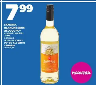 Provigo SANGRIA BLANCHE SANS ALCOOL PC 750 ML offer