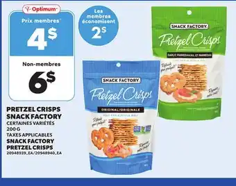 Provigo PRETZEL CRISPS SNACK FACTORY 200 G offer