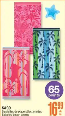 Jean Coutu S&CO Selected beach towels offer
