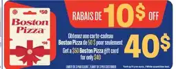 Jean Coutu Boston Pizza gift card offer