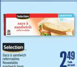 Jean Coutu SELECTION Resealable sandwich bags offer