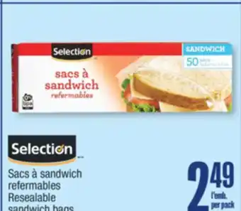 Jean Coutu SELECTION Resealable sandwich bags offer