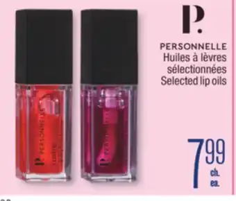 Jean Coutu PERSONNELLE Selected lip oils offer