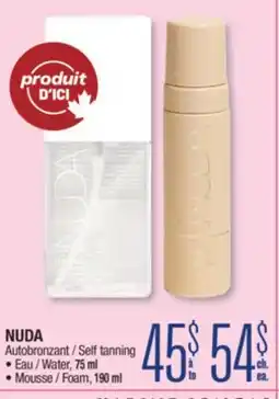 Jean Coutu NUDA Self tanning offer