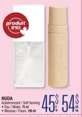 Jean Coutu NUDA Self tanning offer