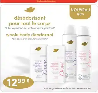 Jean Coutu DOVE whole body deodorant offer