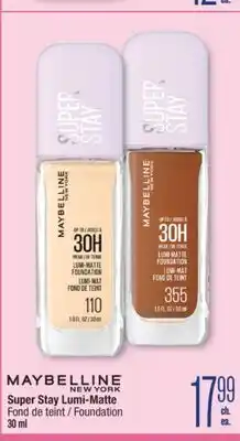 Jean Coutu MAYBELLINE NEW YORK Super Stay Lumi-Matte Foundation offer