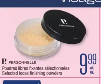 Jean Coutu Personnelle Selected loose finishing powders offer