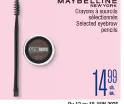 Jean Coutu MAYBELLINE NEW YORK Selected eyebrow pencils offer