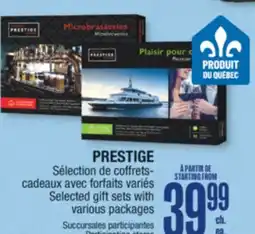 Jean Coutu PRESTIGE Selected gift sets with various packages offer