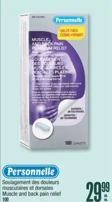 Jean Coutu PERSONNELLE Muscle and back pain relief offer